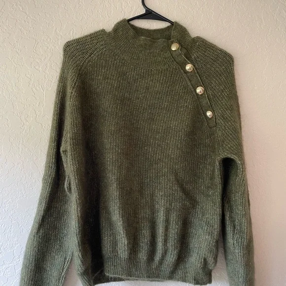 Sezane Trudy Jumper—Olive Green—Small - Picture 3 of 8